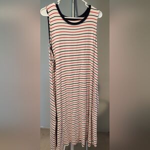 Time and Tru Navy and Red Striped Top